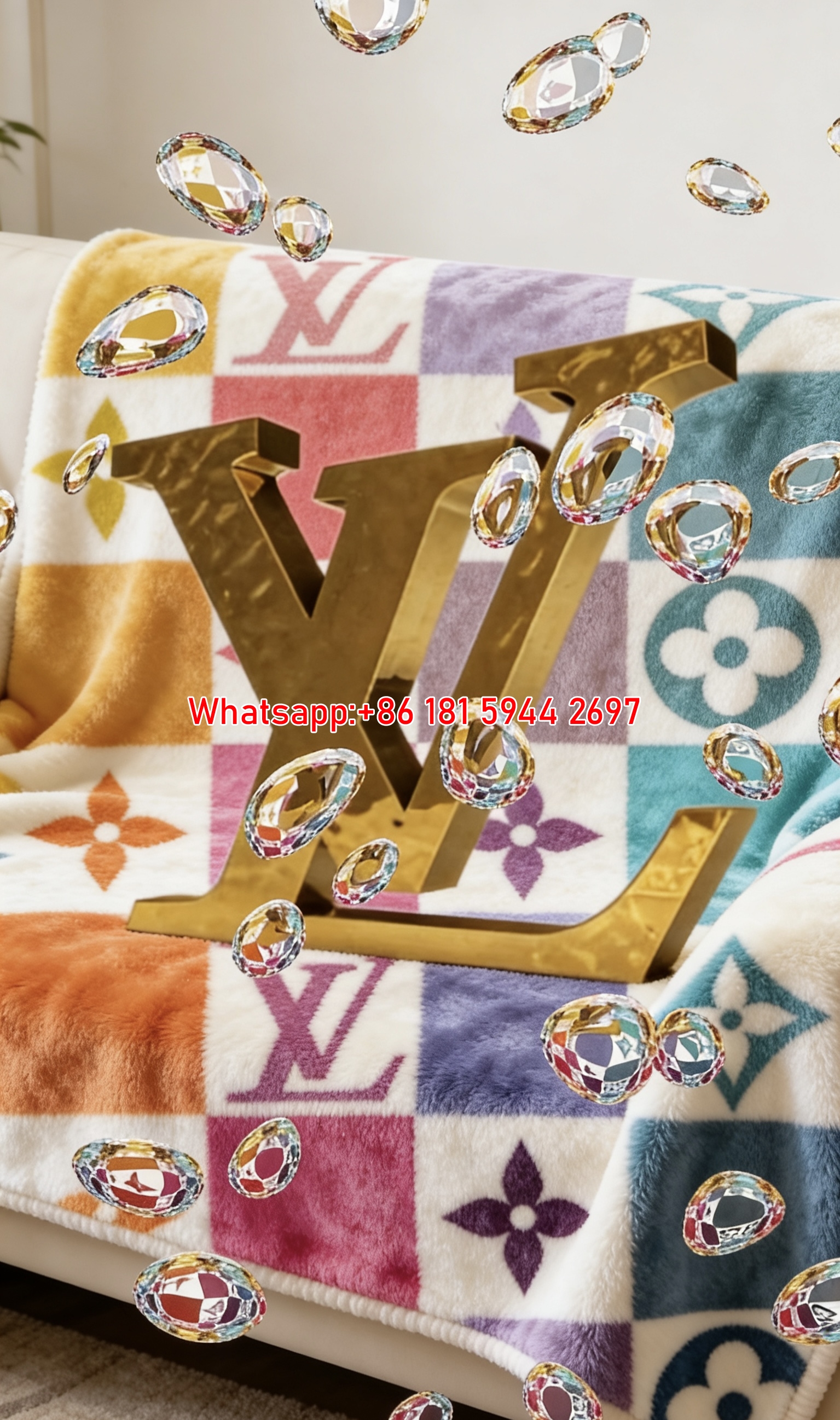 Rainbow Checker LV Throw IMG_3141